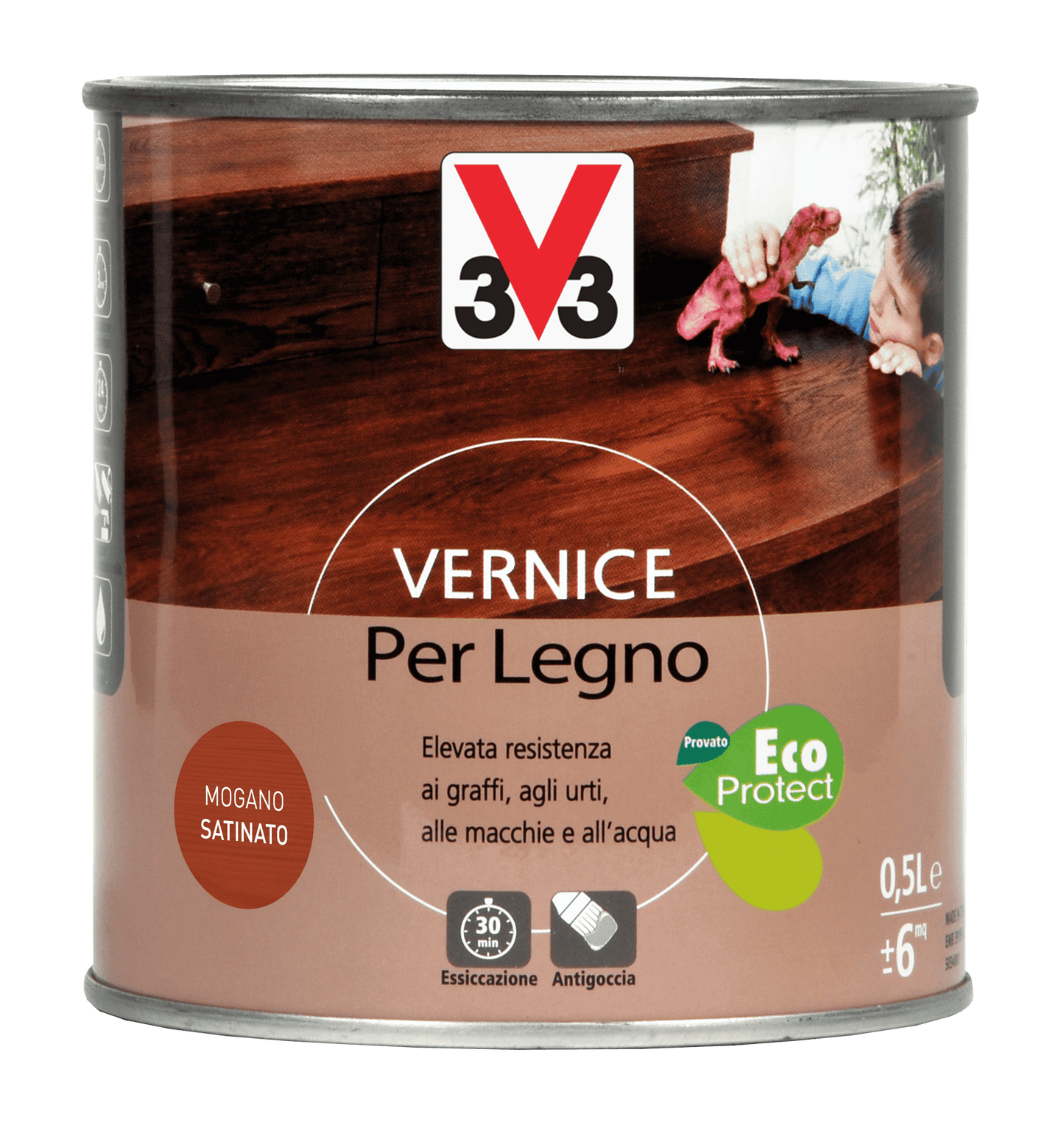 VERNIS LEGNO SATINATO MOGANO ML.500